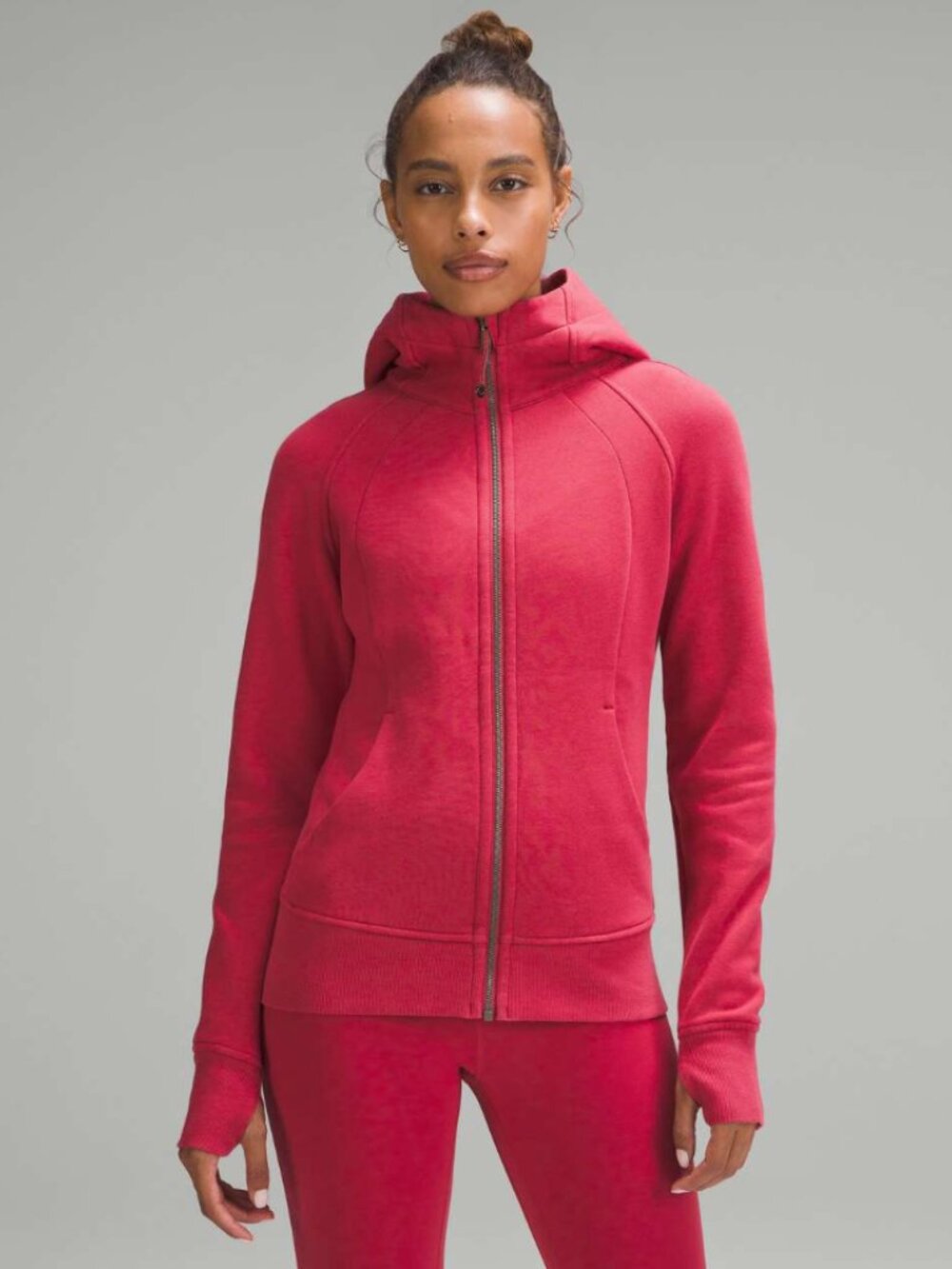 Lululemon Pink Scuba Jacket Full Zip Hoodie Size 10 Vintage Rose